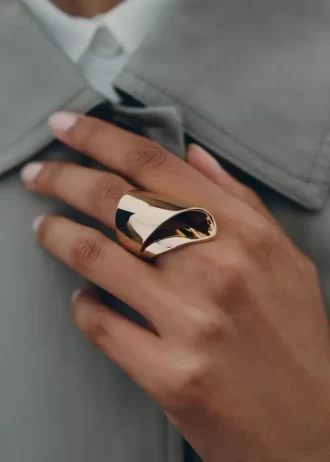 Anello Éole Draped Edition in oro 24 carati dorato