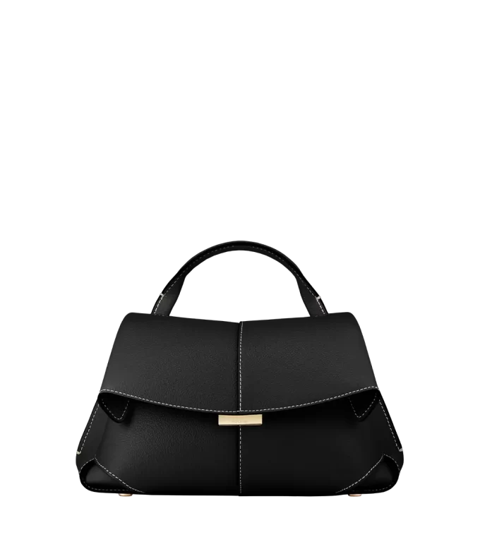Mokki Mini Edition Textured Black con cuciture ecrù Mokki Mini Edition Textured Black con cuciture ecrù