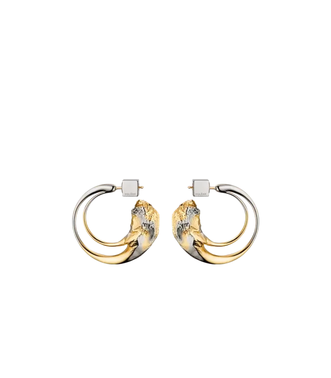 Orecchini a cerchio Eroz Edition Duo in palladio con placcatura in oro 24 carati Orecchini a cerchio Eroz Edition Duo in palladio con placcatura in oro 24 carati